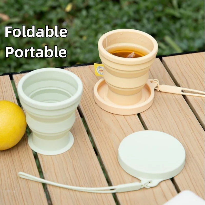 

Extremely Simple Carry Mouthwash Mini Retractable Mug Outdoor Camping Summer High-value Food Grade Silicone Folding Mug Healthy