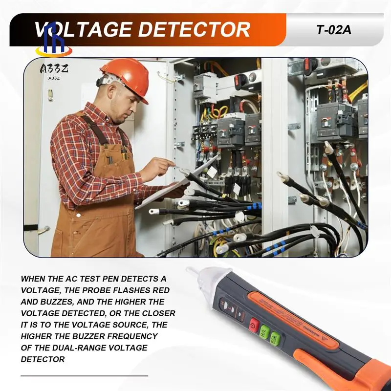 

A33Z-Бесконтактная ручка для проверки напряжения — тестер напряжения переменного тока с двойным диапазоном 12 В/48 В-1000 В, тестер обнаружения цепей в реальном времени/пустой линии
