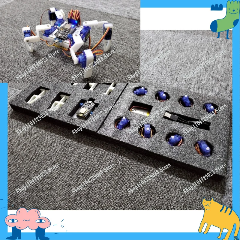 Manufacturer's hot-selling four-legged spider bionic robot programming electronic building block microcontroller DIY kit