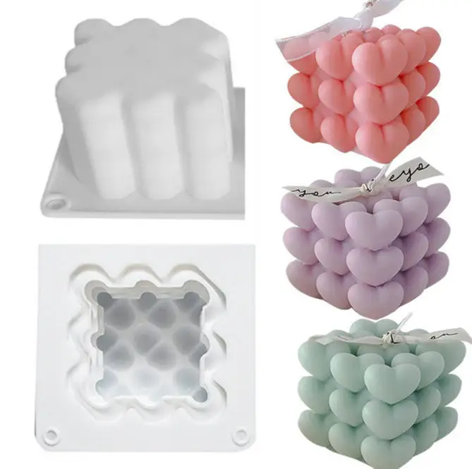 1pc Heart-Shaped Candle Mold, Suitable For Valentine's Day, Mother's Day, Graduation Ceremony, Silicone Mold For DIY Plaster Sce