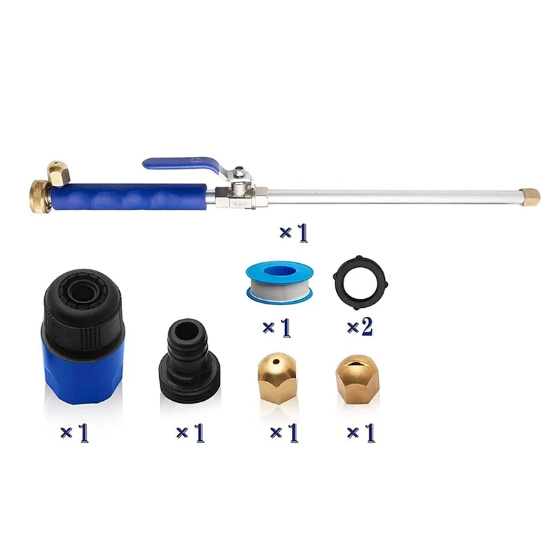 Boquilla de arandela eléctrica para jardín, herramientas de lavado de alta presión 2 en 1 con 2 boquillas diferentes, conectores rápidos