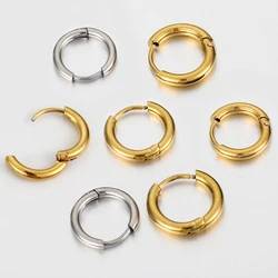 10 sztuk kolczyki koła ze stali nierdzewnej kobiety kolczyki mężczyźni Punk Hiphop Bijoux prezenty moda złoty kolor biżuteria Piercing akcesoria