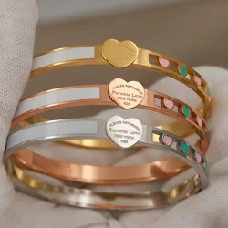 316L Classic Stainless Steel Hollow Heart Bracelet for Women Elegant Bangles Rust-proof Geometric Bangle Wrist Jewelry