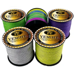 YEMIHT 4 Strand Super Strong PE Braided Fishing Line 0.11-0.5mm Multifilament Spotted Invisible 300m Braid Thread Black10LB-80LB