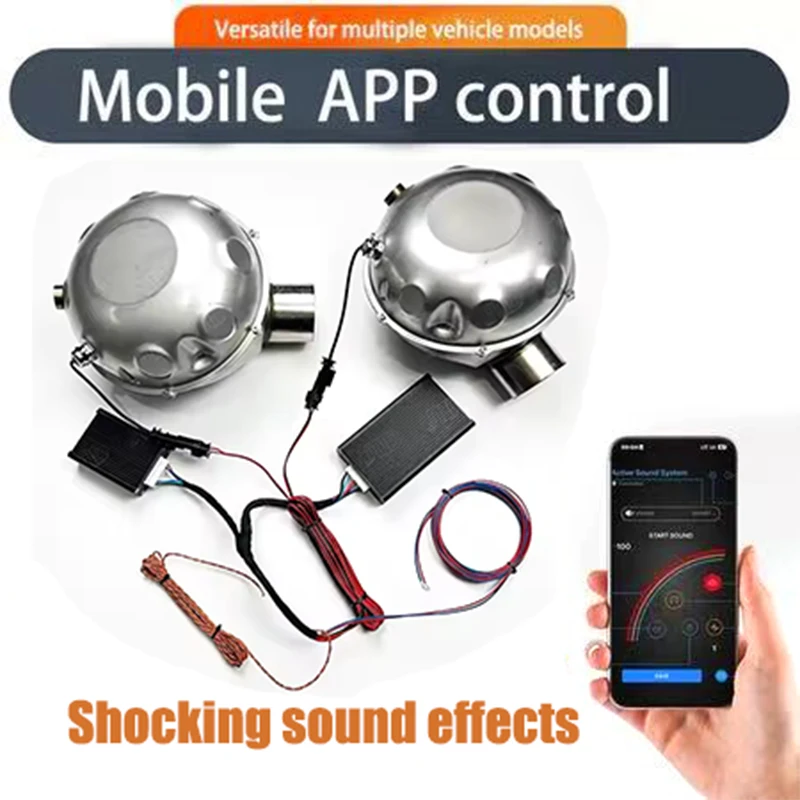 Universal Electronic Exhaust Sound Booster Pro Stainless Steel Active Speakers With Smartphone APP Control For All Cars