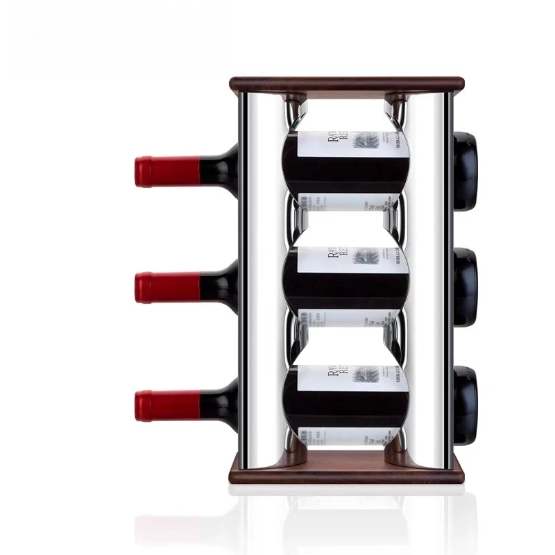 

Walnut with stainless steel wine rack grape storage rack