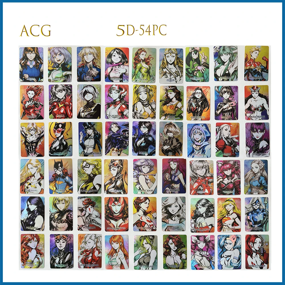 54PC/Set Anime Goddess Story DIY ACG Colorful Premium Flash Cards Boys Game Toys Collectible Cards Christmas Birthday Gifts