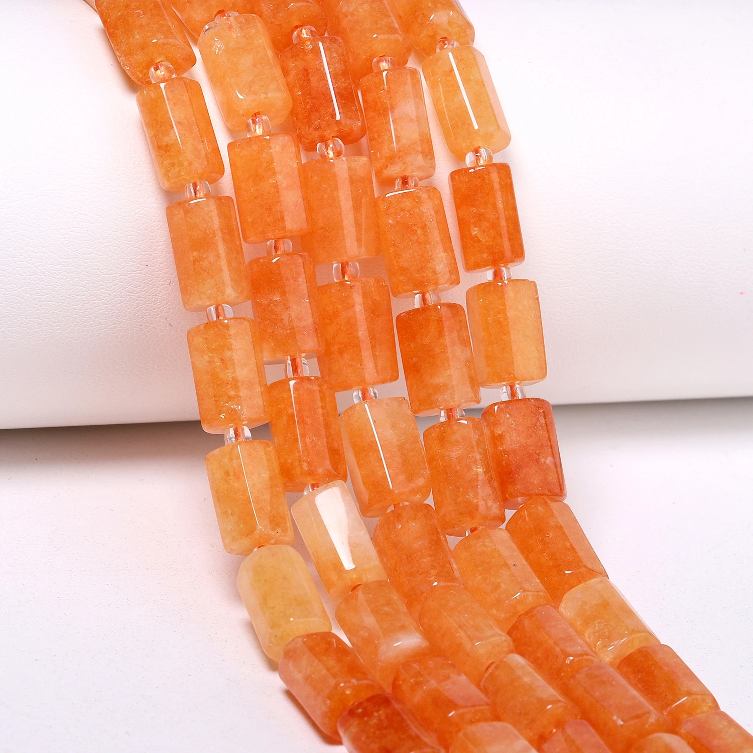 8x12mm Irregular Column Natural Stone Orange Sunstone Beads Tube Spacer Beads for Jewelry Making DIY Bracelets Accessories