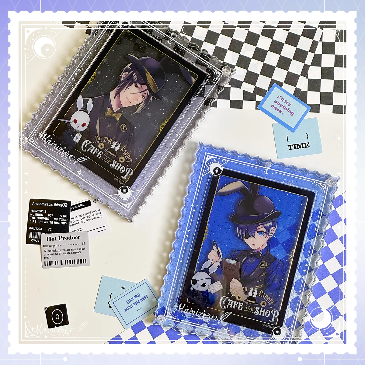 Acrylic Shake Card Frame for 3.5 Inch Photo Card Starry Whisper Series Wobble Display Stand Anime Merch Shaker Case Collection