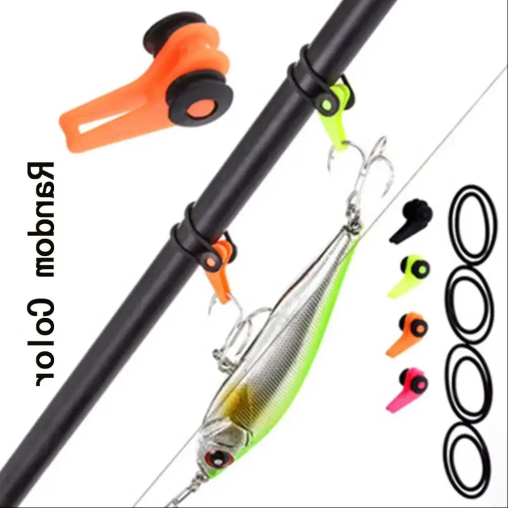 10pcs Pole Hook Keeper Fishing Hook Keeper Tackle Tools Adjustable Easy & Safe Hook/Lure Random Color Retainer