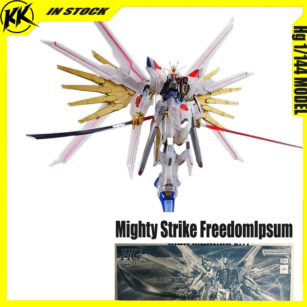 

Hg 1/144 Mighty Strike Freedom Action Figure Assembly Colorful Transparent Model Collectible Robot Figure Collect Desk Toy Gifts