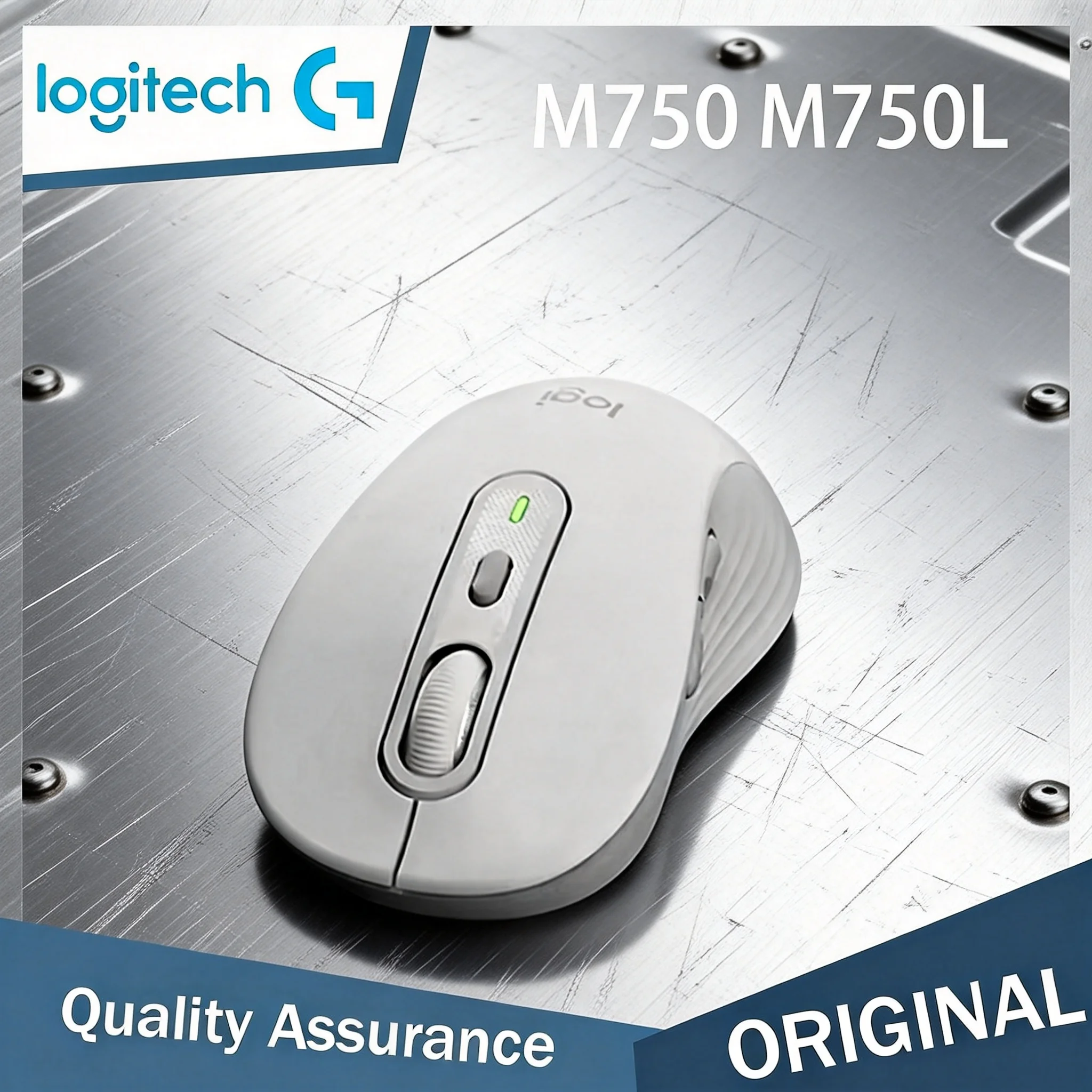 Logitech M750/M650 Wireless Office Mouse: Silent buttons for quiet operation, compatible with multiple devices.