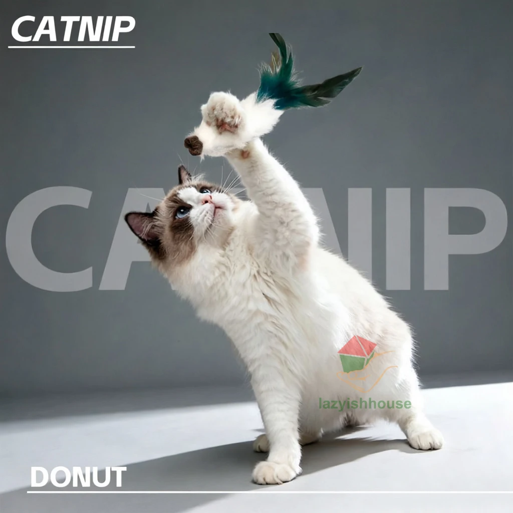 Natural Rabbit Fur Ball Cat Toy Cat Mint Fengrong Toy Cat Teasing Stick Cat Toy Self Fun and Stress Relieving Tool Pet Products view 3