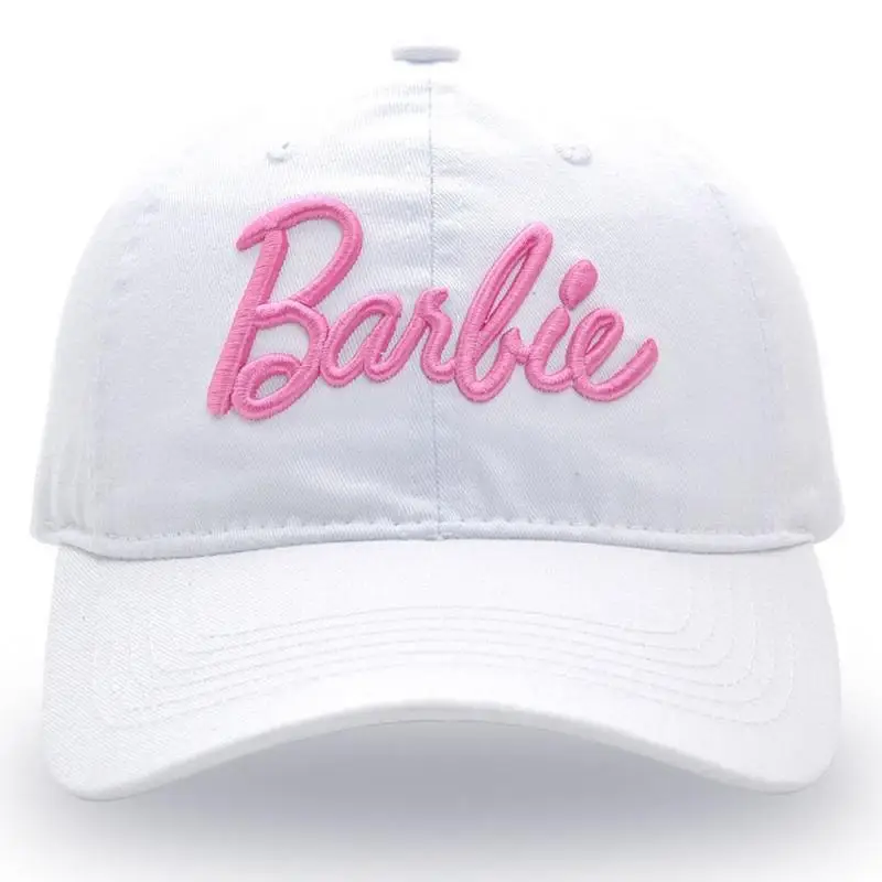 Barbie-boné de beisebol para meninas, bordado tridimensional, versátil, chapéu de sol, bonito, casual, presente de feriado, novo