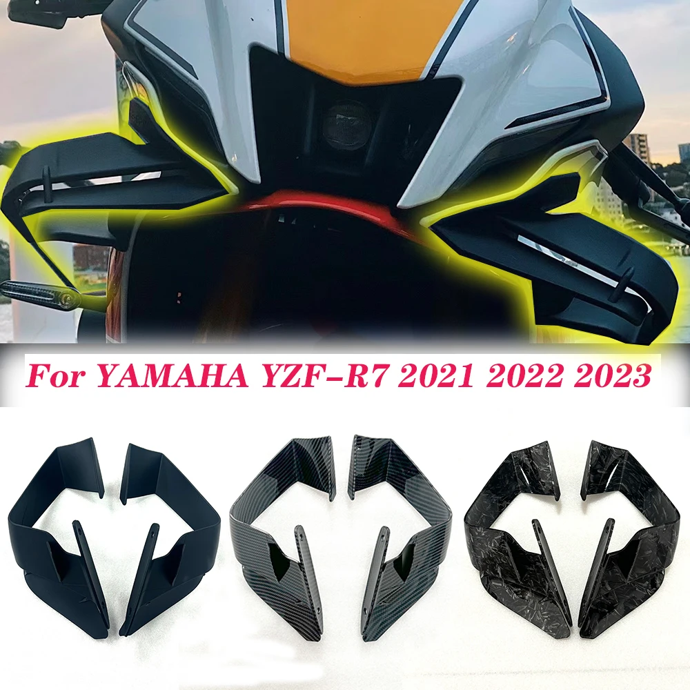

For YAMAHA R7 YZF R7 YZFR7 R7 2021 2022 2023 1pair Fixed Wind Wing Motorcycle Wing Aerodynamic Fairing Matte Black Accessories