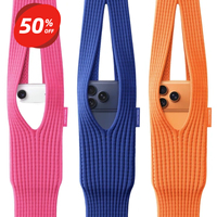 Dog Cat Lovers 2025 Winter Tech FashionFor  iPhone & iPad Knitted Crossbody Bag with Pet Snack Pocket  Cozy Christmas