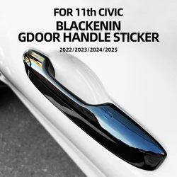 For Honda 2022 2023 2024 2025 11th Civic Sedan Hatchback Type R Si Sedan Hybrid Door handle decorative sticker black