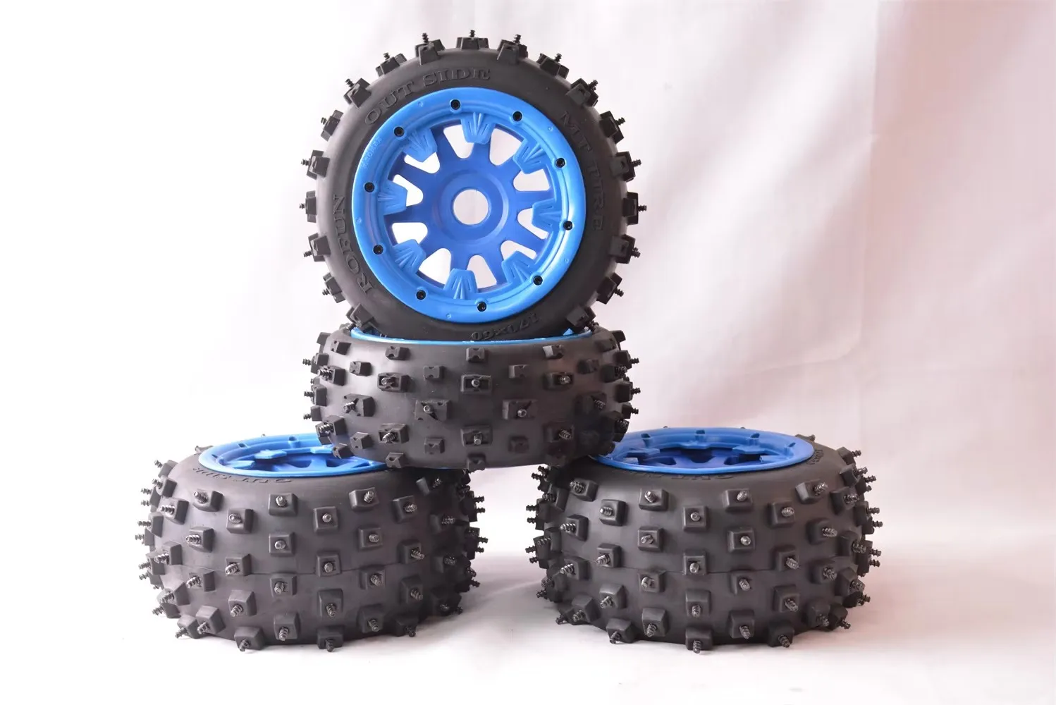 Nylon Material High Strength Strong Grip High Wear Resistance Iron Nail Wheel Assembly For 1/5 HPI ROFUN BAJA 5B 170*60mm