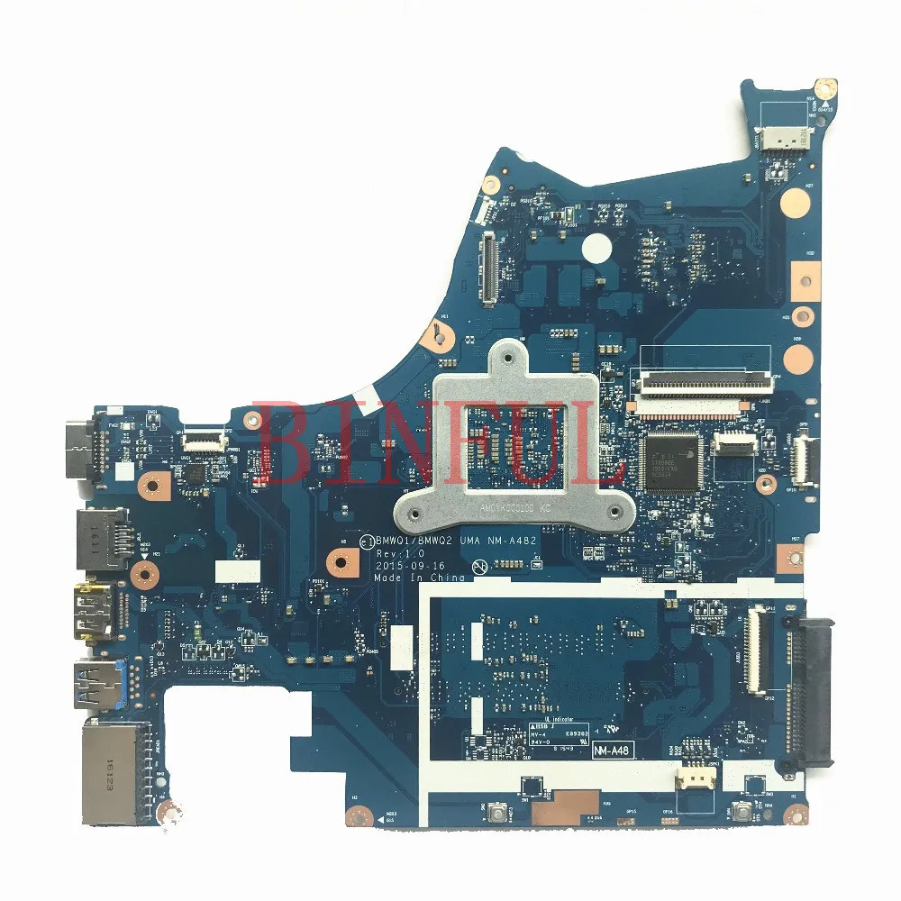 BMWQ1/BMWQ2 NM-A482 For Lenovo IdeaPad 300-15ISK Laptop Motherboard With SR2EZ I7-6500U CPU 100% Full Tested Working Well