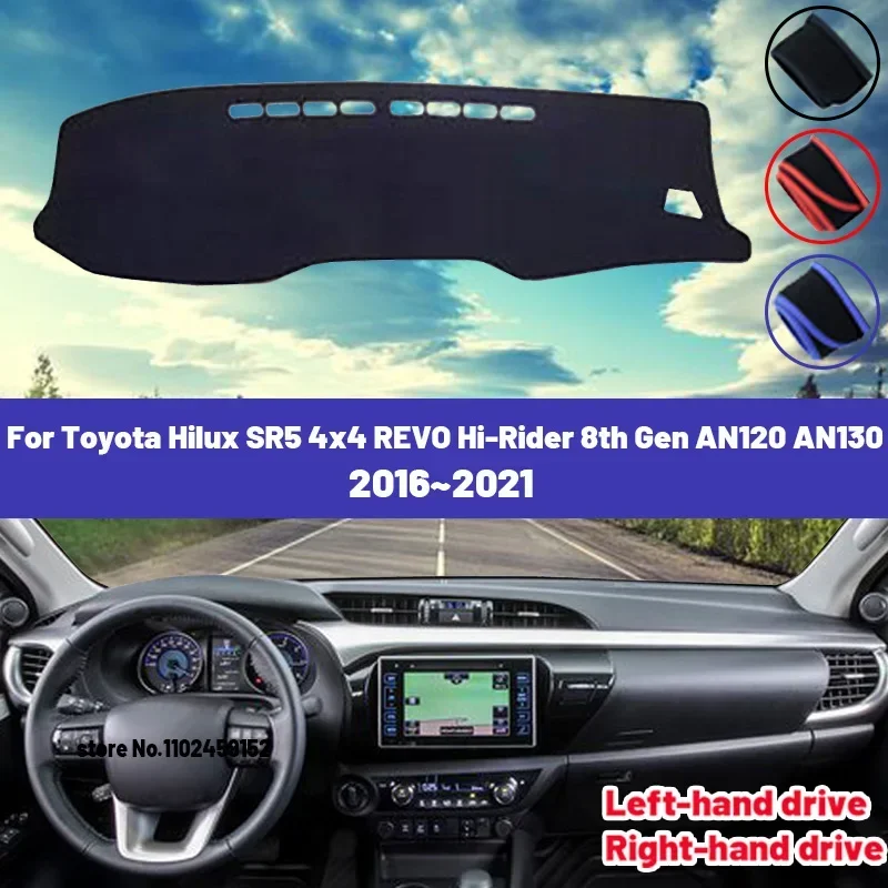 

High Quality For Toyota Hilux SR5 4x4 REVO Hi-Rider 2015~2021 Car Dashboard Cover Mat Sun Shade Avoid Light Pad Carpets Anti-UV