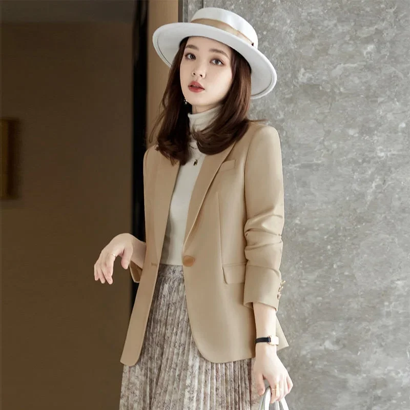 

（with lining）Spring and autumn new women's suit jacket Slim professional small suit