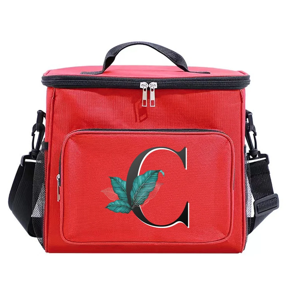 Lunch Bag for Women Thermal and Aesthetic Pink Color Food Storage Organizer Dinner Box Leaf Letter Series Printing 2024