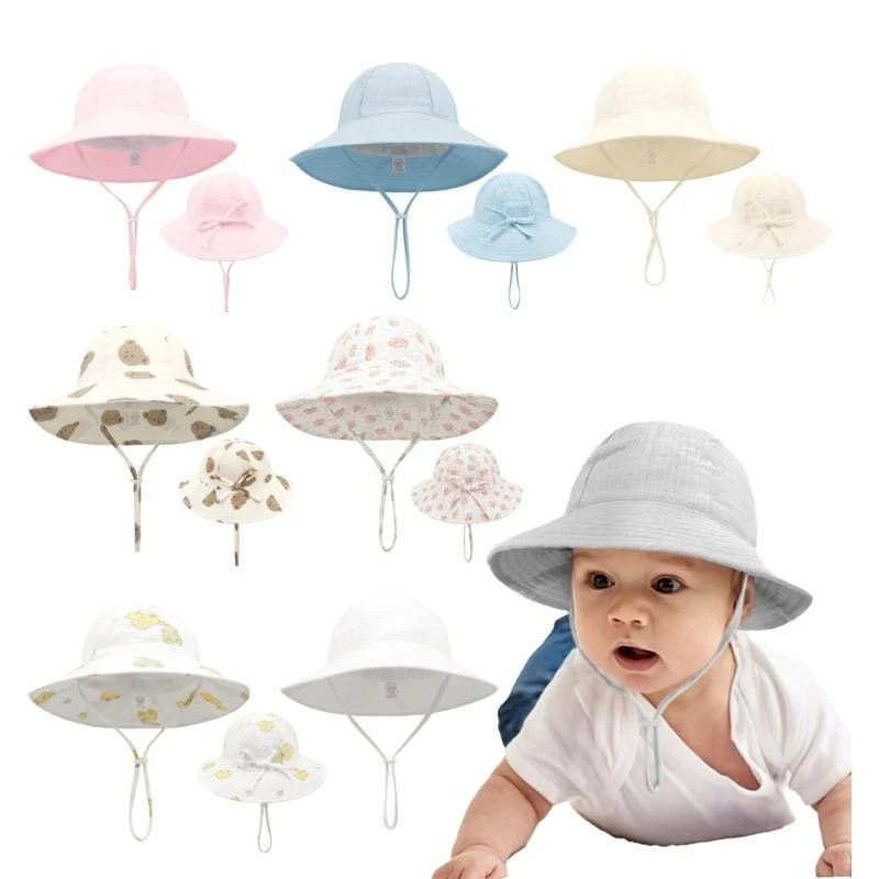 قبعة صياد الأطفال مع حماية UPF50+ للمغامرات الخارجية من عمر 6 إلى 12 شهرًا قبعات دلو للرضع أغطية رأس أنيقة 24BE