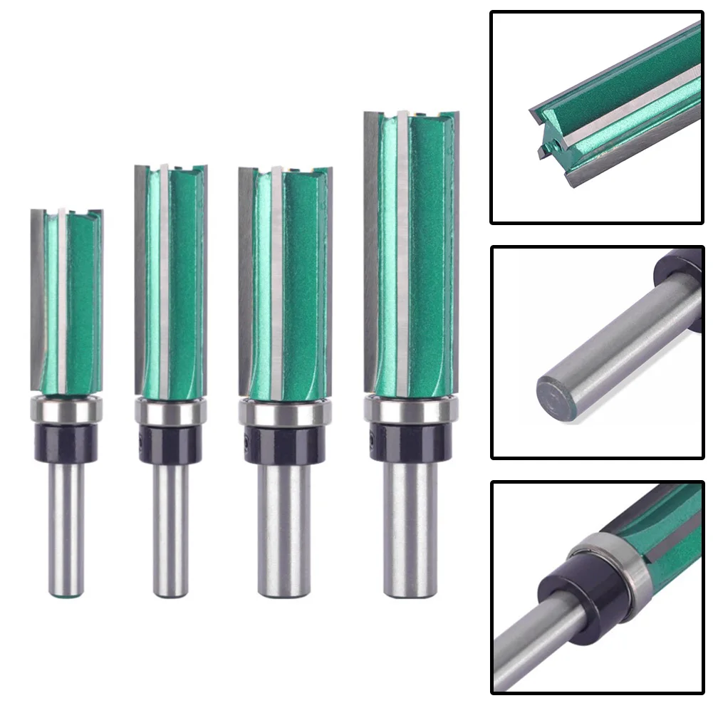 1pcs 8mm 12mm Shank Cutter Router Bit Trimming Woodworking Milling Cutter Four Blades For Hand Making Tools Accessories