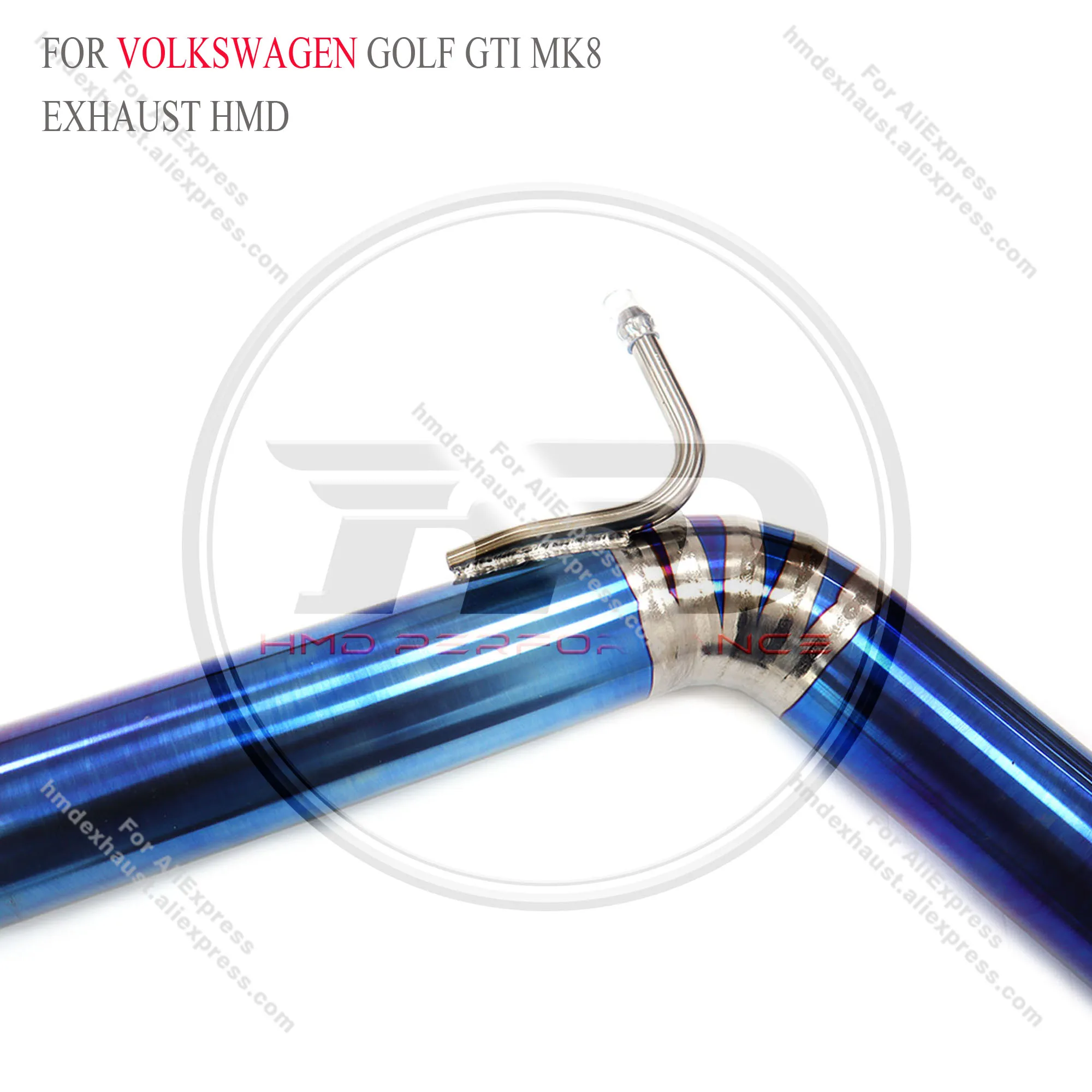 High Quality Catback For Volkswagen Golf GTI MK8 Ti Electronic Valve Muffler Tips Non-destructive Installation HMD