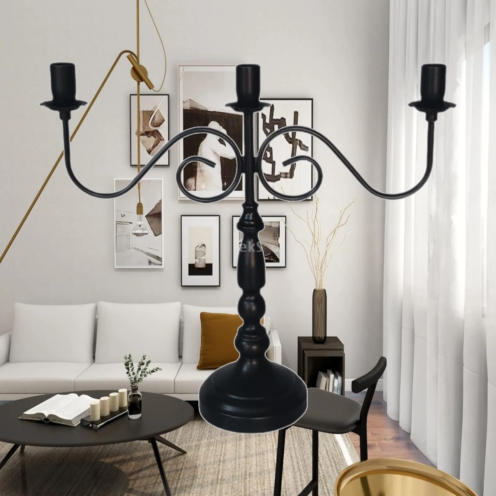 Iron Candleholder European Style Multi Arm Table Candelabra Home Decor Centerpiece for Wedding Party Dining Room Ornament