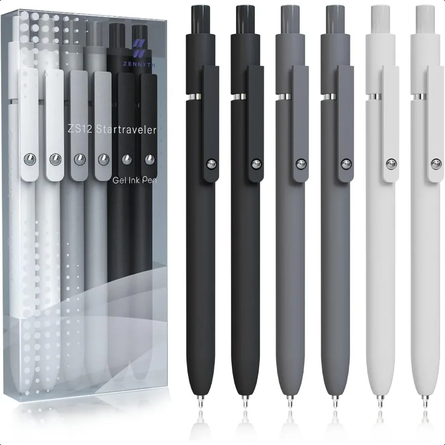

Gel Pens 6 Pcs 0.5mm Fine Point Black Ink Pen With Smooth Writing Office Desk Accories School plies Gifts for Men Women Quick D