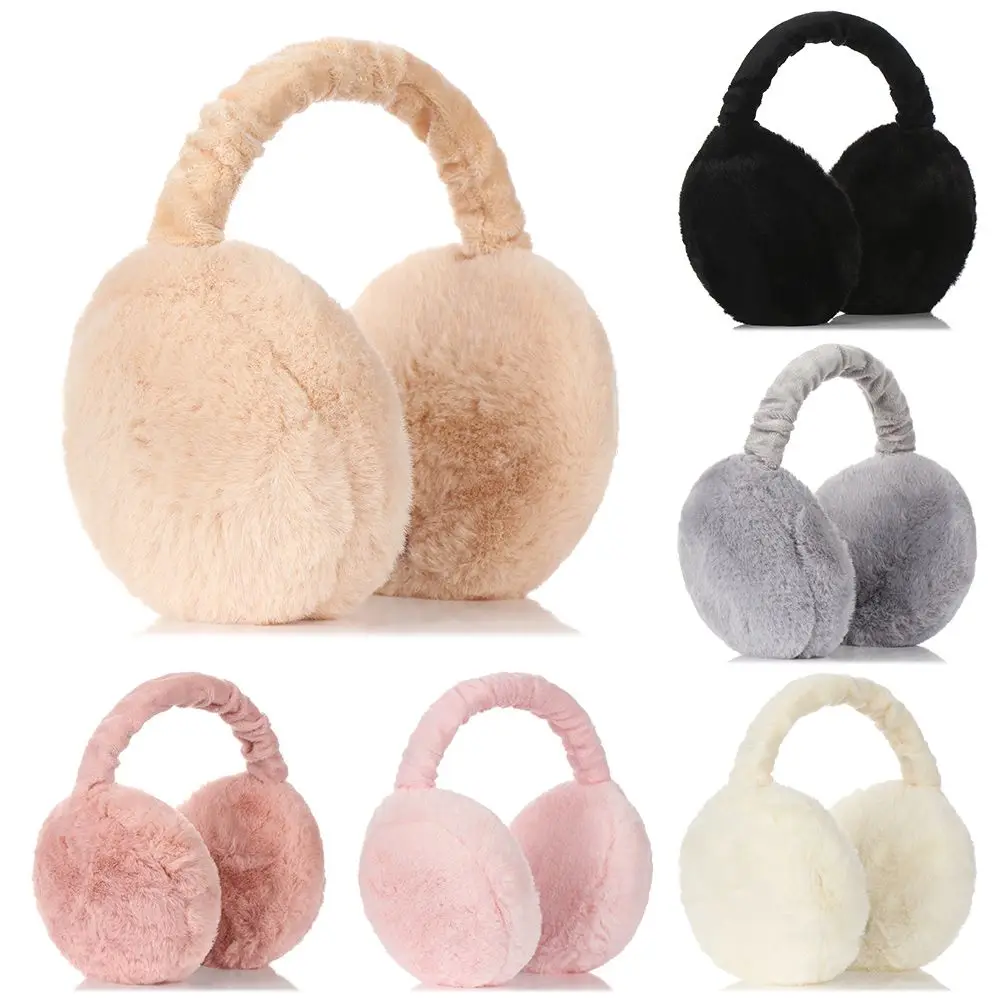 Fashion Autumn Winter Earmuffs Women Men Ear Warmer Plush Solid Color Adjustable Foldable Ear Muffs Earflap Earmuffs