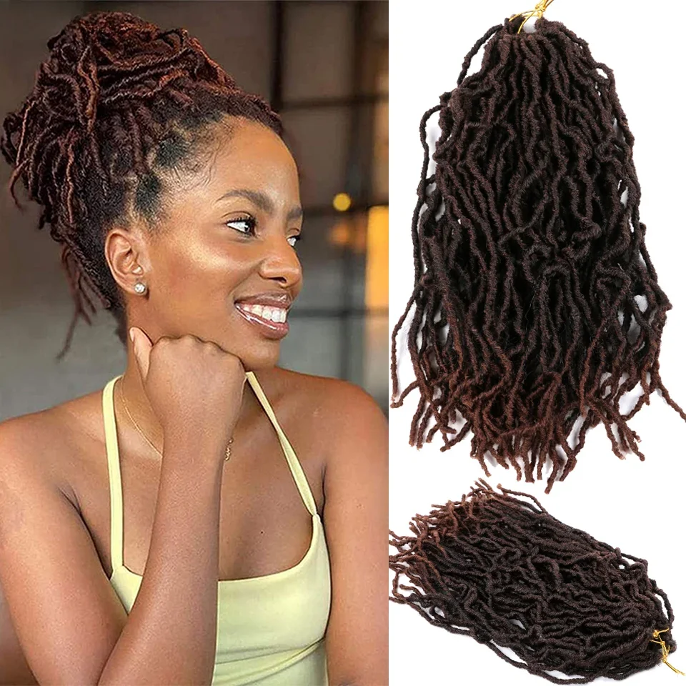 14-calowe syntetyczne krótkie nowe warkocze Faux Locs Ombre Soft Locs Crochet Hair Goddess Locs Crochet Hair For Black Women And Kids