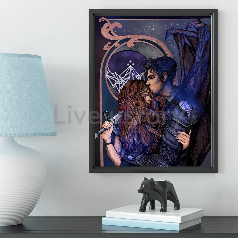 ACOTAR Series by Sarah J Maas Painting Canvas Poster Feyre and Rhysand Illustration Prints Gwynriel Illustration Picture Decor