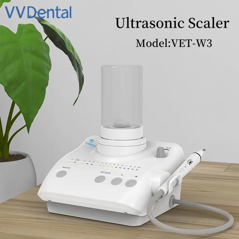 

VVDental VET-W3 Ultrasonic Dental Scaler for Dentistry Teeth Cleaning Machine with 5 Scaling Tips 2*Water Bottles Dental Tools