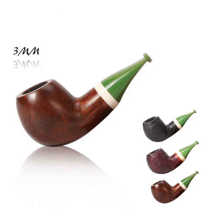 3mm Filter Curved Handle Tobacco Pipe Smoking Pipe Bowl Depth Briar Wood Pipe Gift