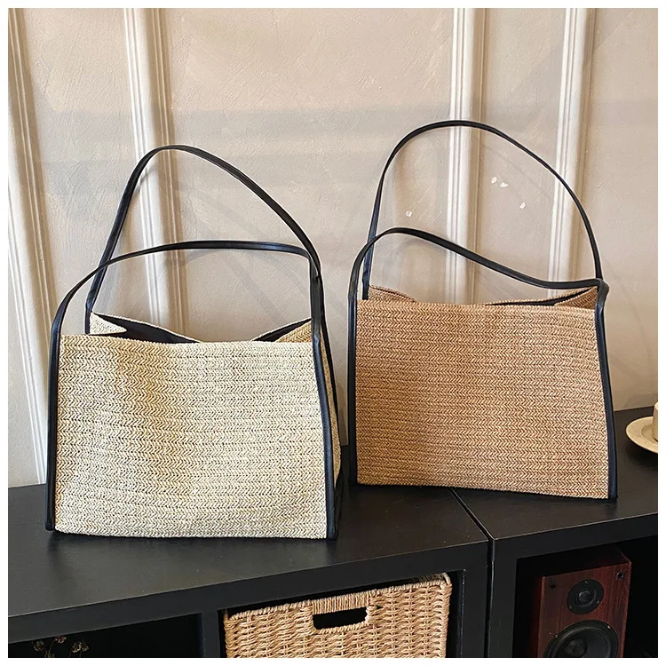 

New 2026 Women's Large Capacity Coastal Straw Tote Bag – Eco-Friendly Beach Vacation Handbag for Summer Travel