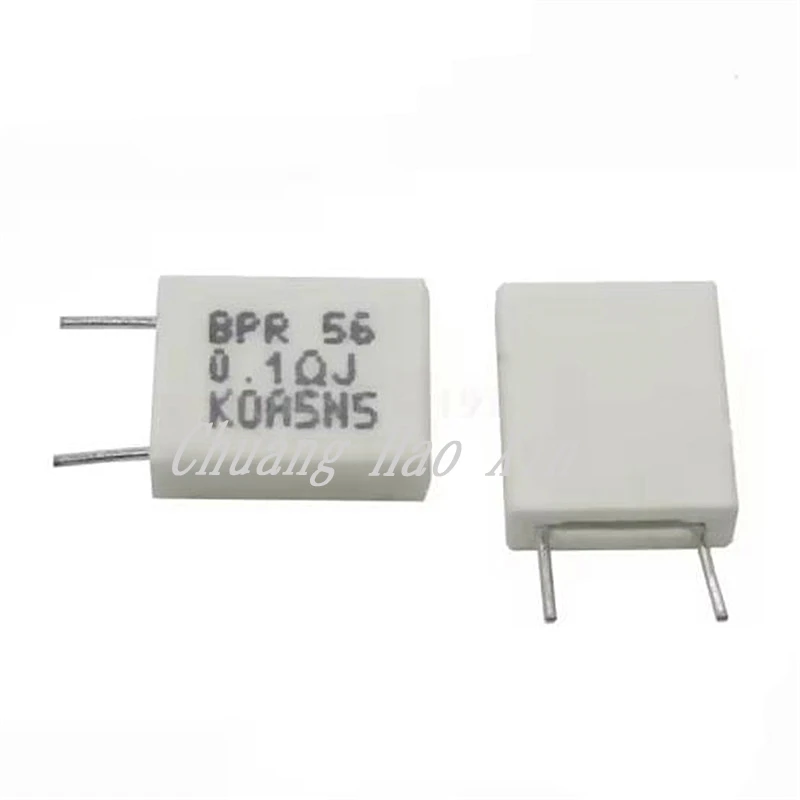 10 peças bpr56 5w 0.001 0.1 0.15 0.22 0.25 0.33 0.5 ohm resistor de cimento cerâmico não indutivo 0.1r 0.15r 0.22r 0.25r 0.33r 0.5r