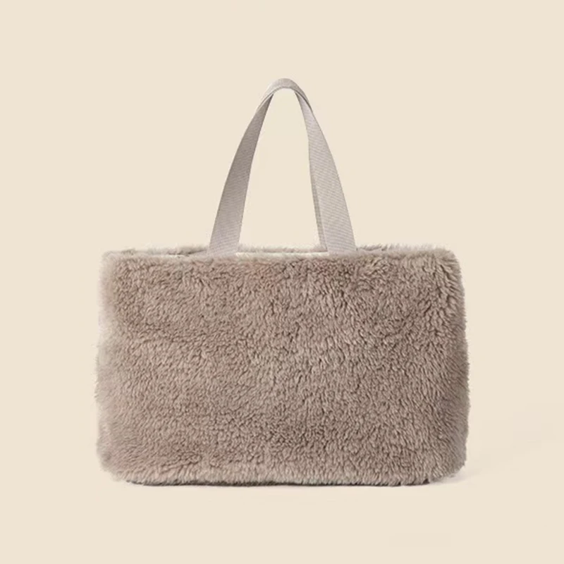 

Women's autumn and winter fashionable plush handbag high-end sense commuting niche underarm bag casual versatile shoulder bag