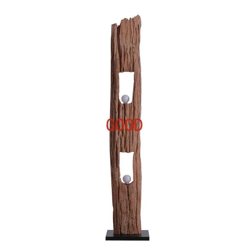 

Floor Lamp Homestay Hotel Silent Style Retro Art Wooden Upright Ambience Light