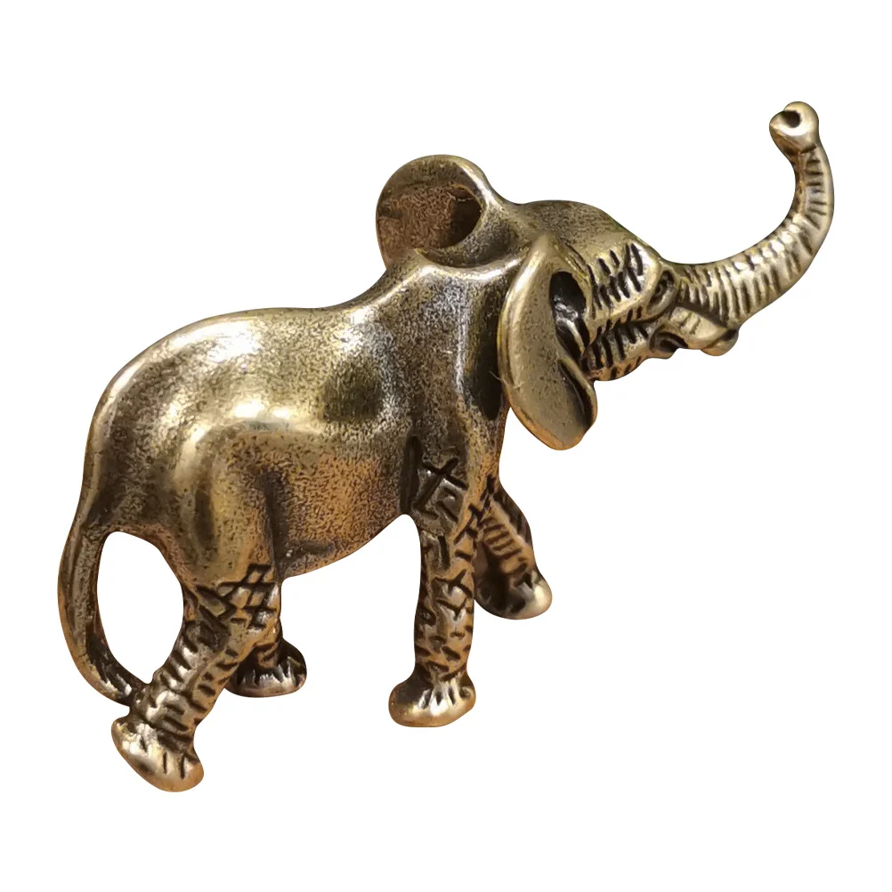 

Brass Elephant Ornament Vintage Home Decor Small Props Craft Desk Statue Unique Figurine Creative Animals