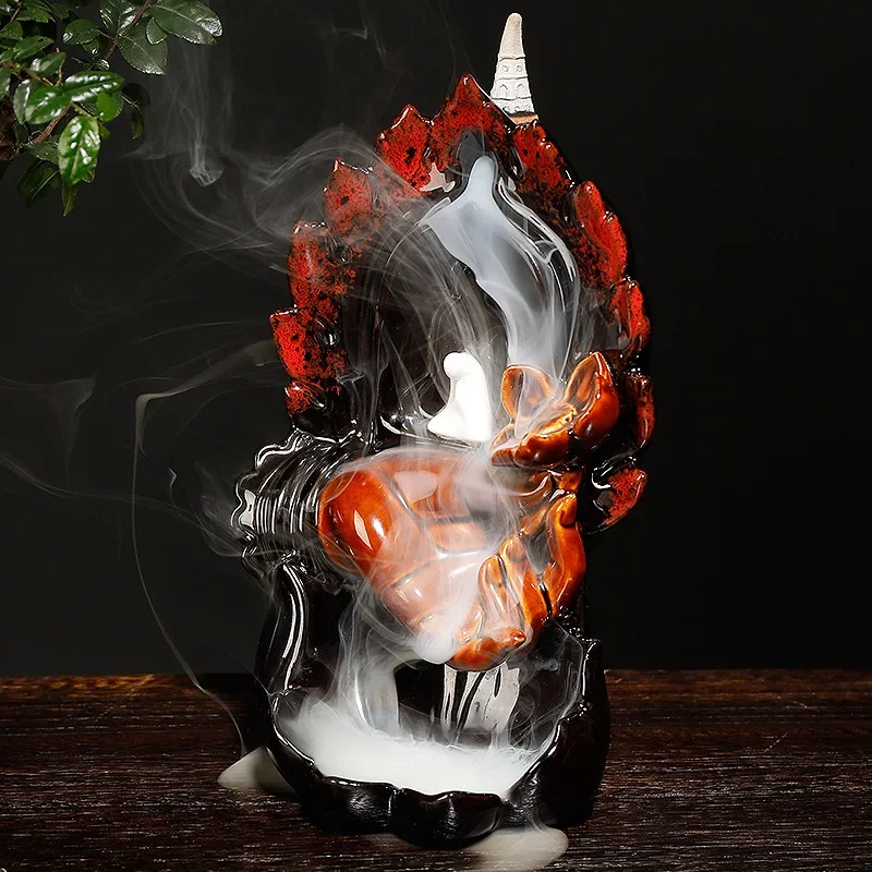 

Zen Home Decor Handicraft Buddha's-hand Backflow Incense Ceramic Censer