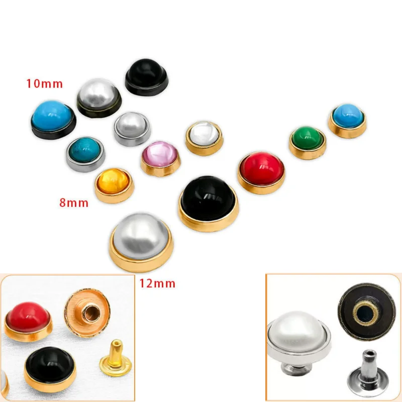 Round Cat Eye Trim Rivets For Leather Studs Nail Garment Leather Craft Belt Wallet Bag Garments Pet Collar Decor 8/10/12mm