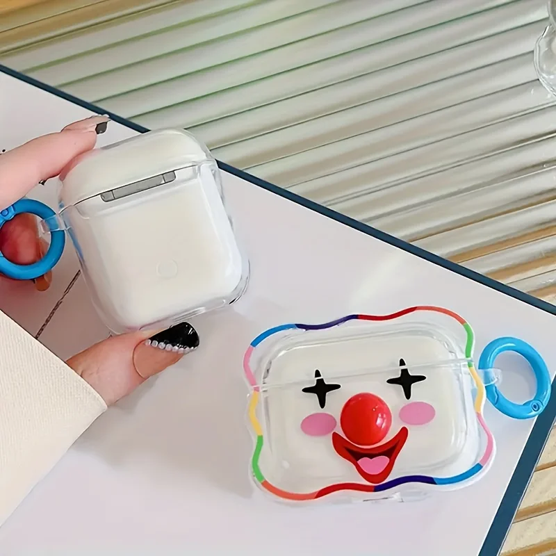 Clown Clear Headphone Case Compatible with AirPod 3rd Generation r AirPods 4 Cute Case Cove with Keychain Hook Gift - view 4