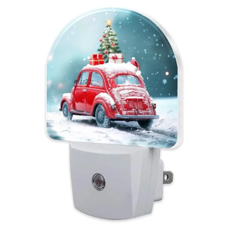 Vintage Christmas Red Car Night Light with Sensor