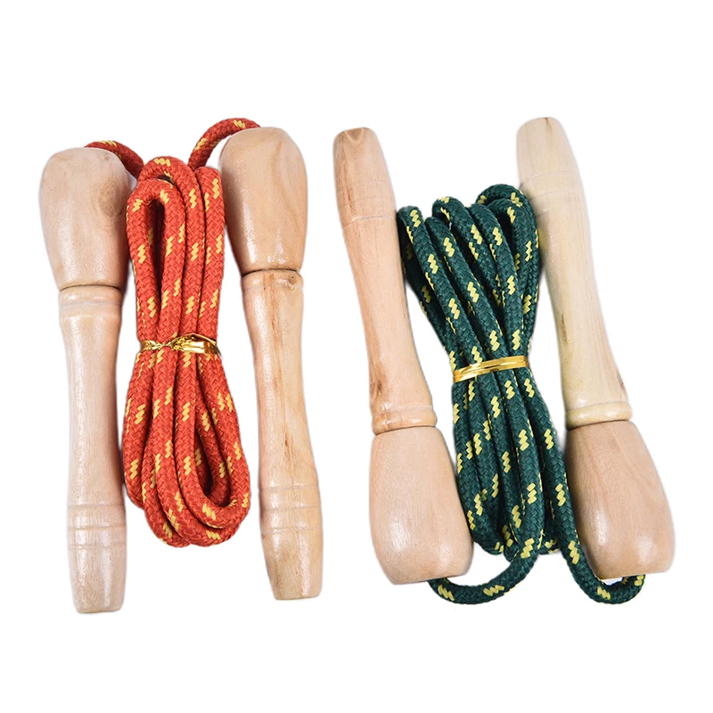 Wood Handle Jump Rope Exercise Body Building Fitness Equipment For Adult Kids Wooden Handle Skipping Rope Sport Training