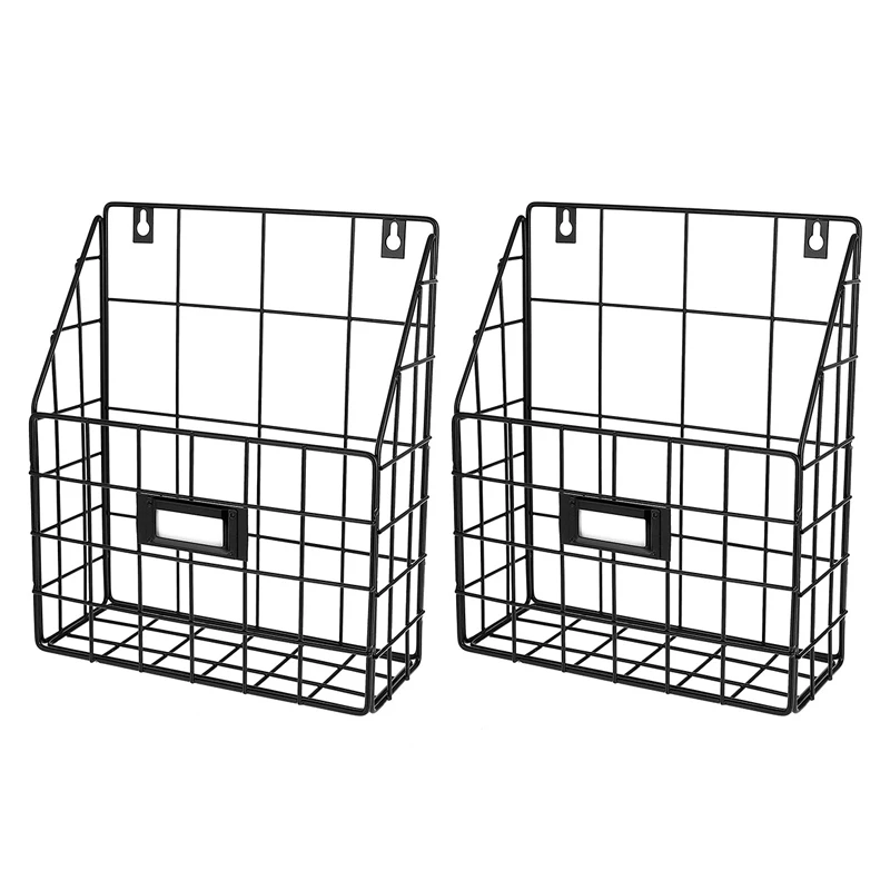 

Wire Mail Basket - Wall Mounted Hanging Folder/Document Organizer - Economic & Easy To Install Tray (2 Slot)