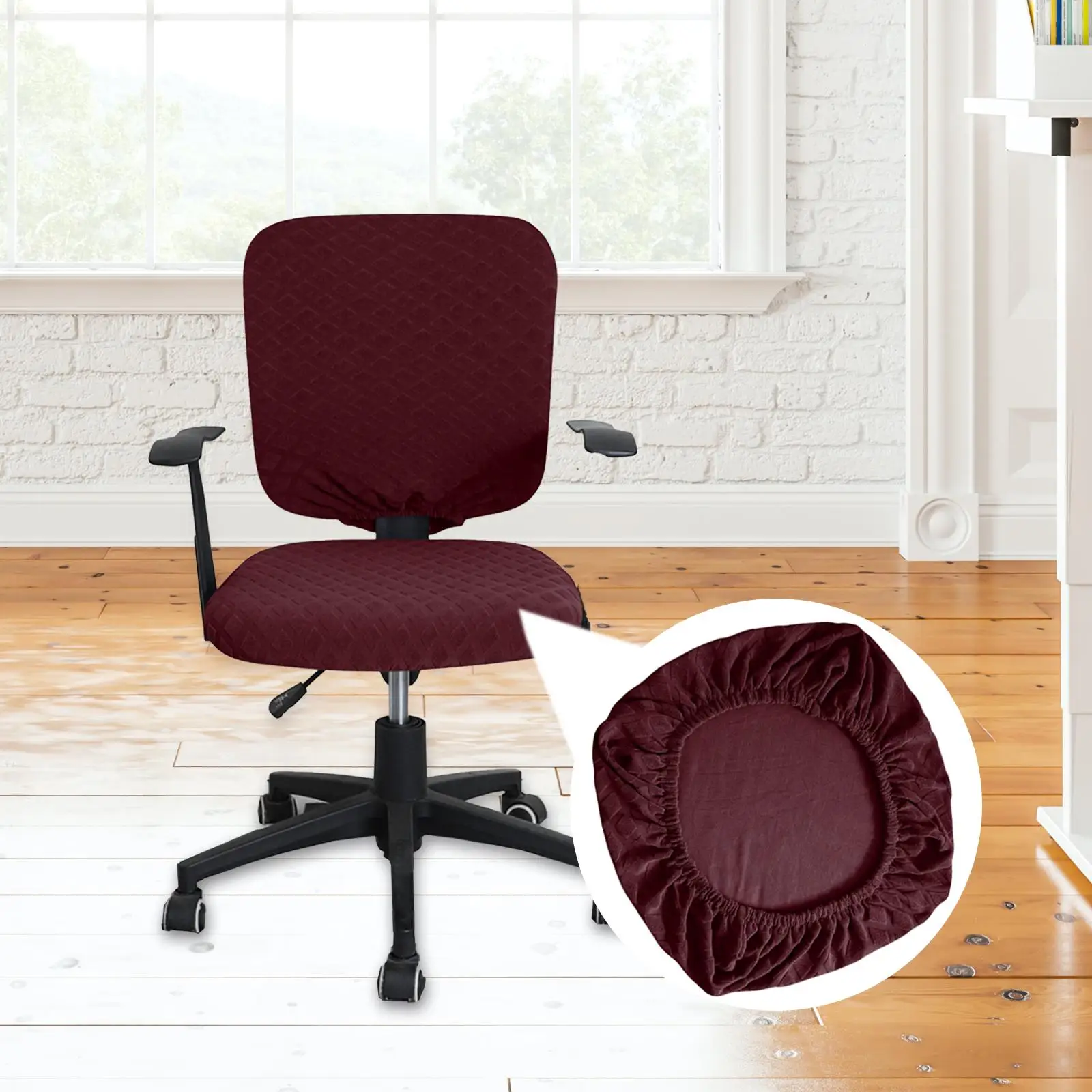 Removable Computer Chair Slipcovers Comfort Chair Seat Cushion Protector Elastic Office Chair Cover for Computer hotel Desk