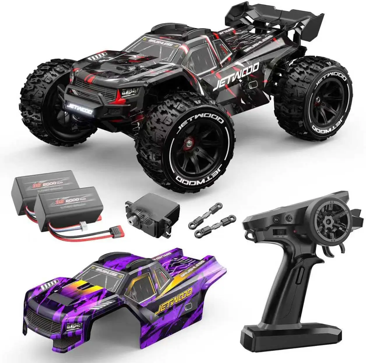 1/14 Scale 50mph Brushless RC Car for Adults - All Terrain Super Fast Remote Control Truck, Waterproof 3S High Speed Offroad RTR Hobby RC Vehicle with Metal Gear Servo (Upgraded Version)