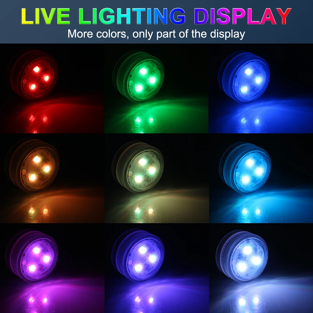 4cm usb recarregável à prova dwaterproof água rgb submersível led luzes subaquáticas noite lâmpada vaso tigela festa de casamento decoração natal